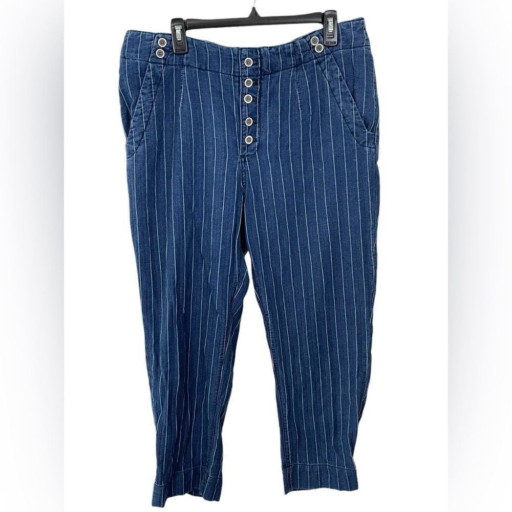 Anthropologie Pilcro and the Letterpress Pinstriped Jeans Size 32 Button Fly
